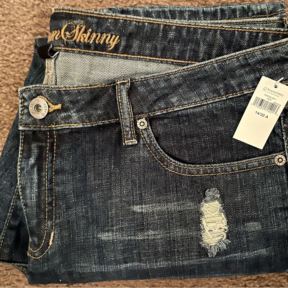 GAP Women's Skinny Jeans - Distressed Dark Denim NWT